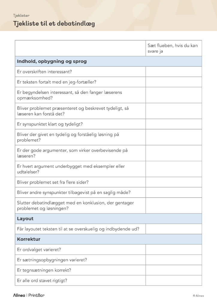 Download debatindlæg skabelon gratis i PDF og DOC til udskrivning