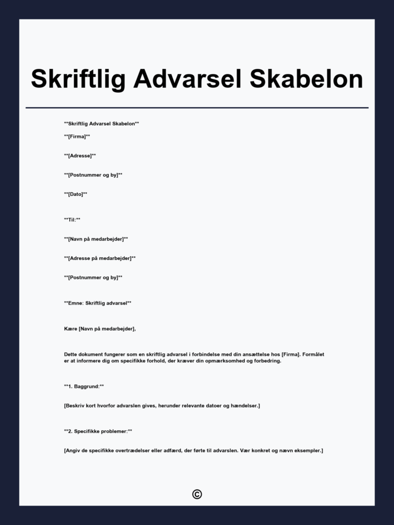 Download en gratis advarsel til medarbejder skabelon i PDF