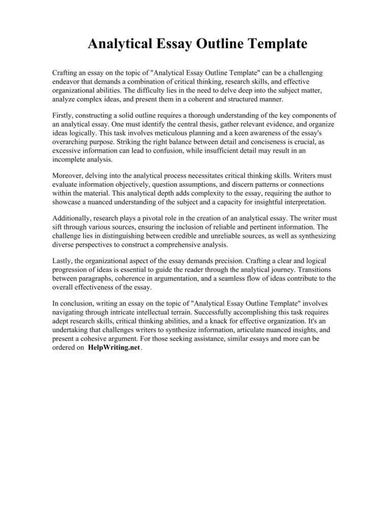 Download en gratis analytical essay skabelon i PDF