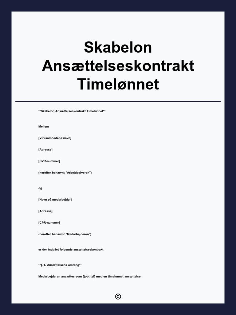 Download en gratis ansættelsesbevis skabelon i PDF