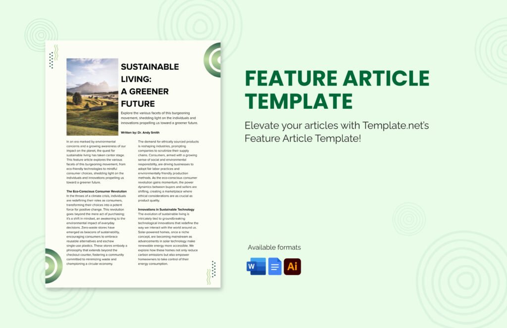 Download en gratis artikel layout skabelon i PDF