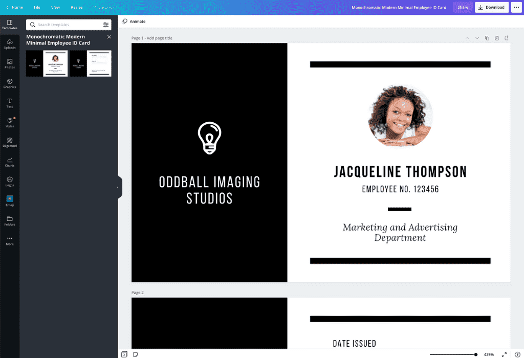 Download en gratis falsk id skabelon i PDF