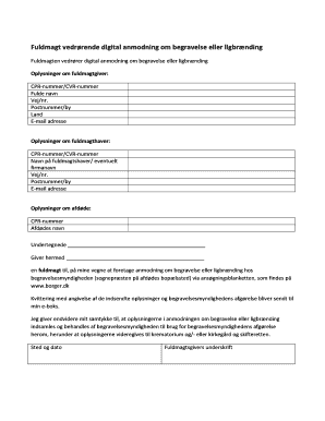 Download en gratis fuldmagt bank skabelon i PDF