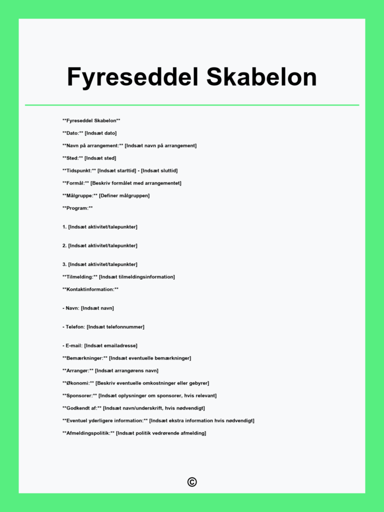 Download en gratis fyreseddel skabelon i PDF