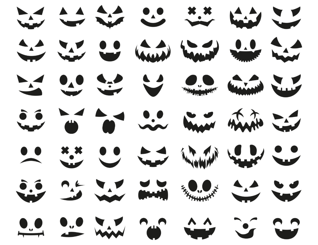 Download en gratis halloween græskar skabeloner i PDF