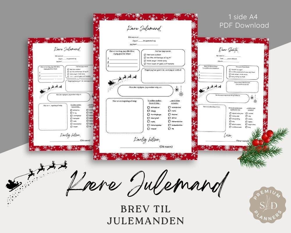Download en gratis julebrev skabelon i PDF