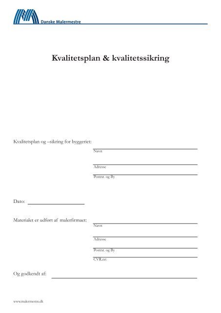 Download en gratis kvalitetssikring skabelon i PDF