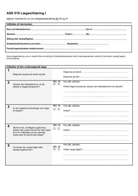 Download en gratis lægeerklæring skabelon i PDF