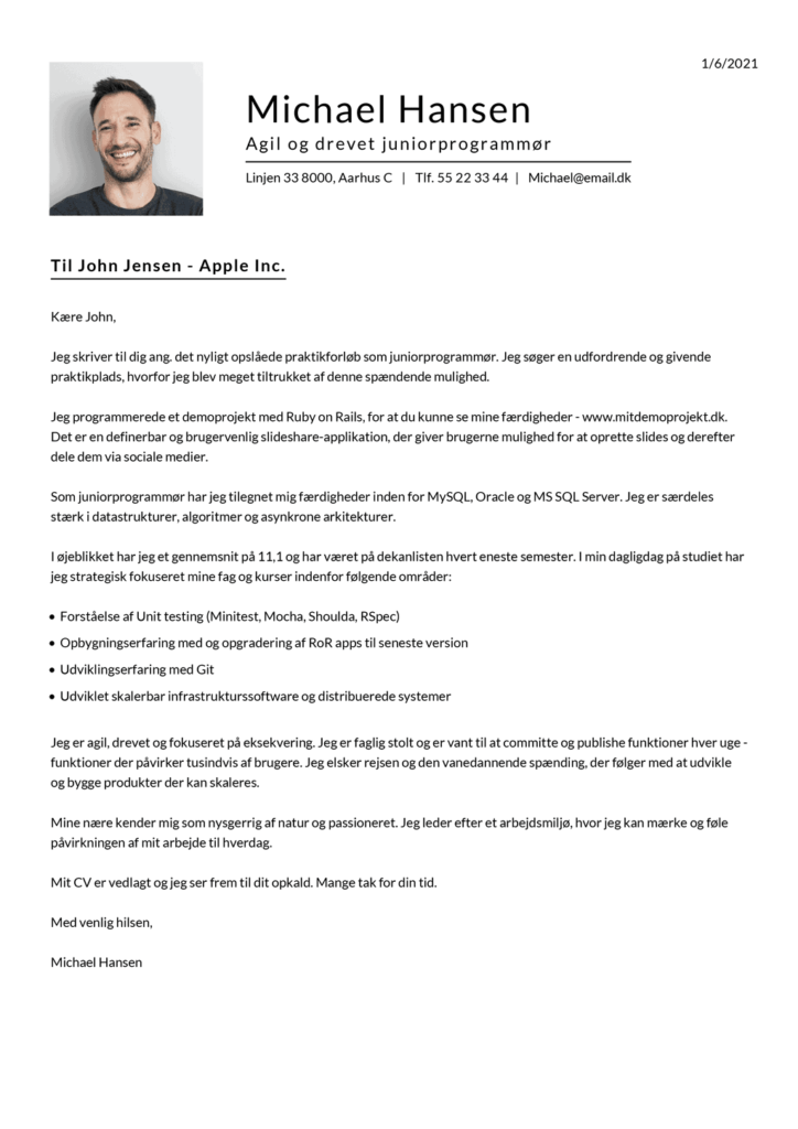 Download en gratis motiveret ansøgning skabelon i PDF