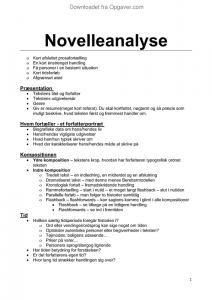 Download en gratis novelleanalyse skabelon i PDF