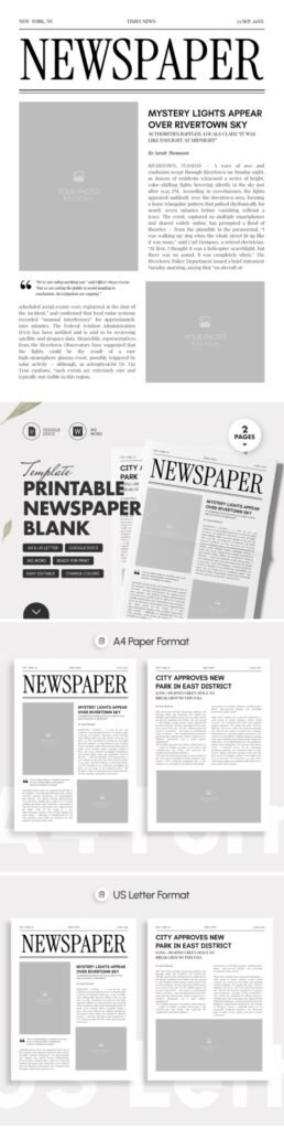 Download en gratis nyhedsartikel skabelon i PDF