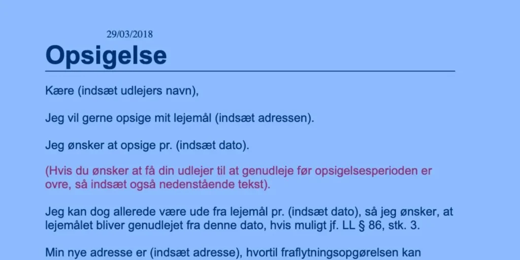 Download en gratis opsigelse skabelon i Word