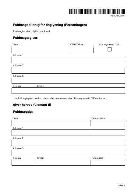 Download en gratis pårørende fuldmagt skabelon i PDF