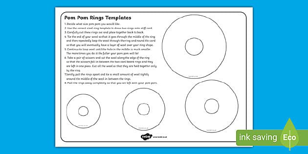 Download en gratis pompon skabelon i PDF