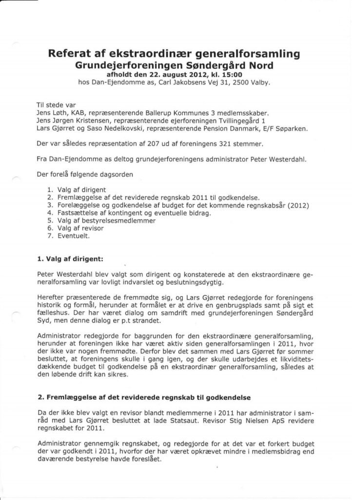 Download en gratis referat af generalforsamling skabelon i PDF