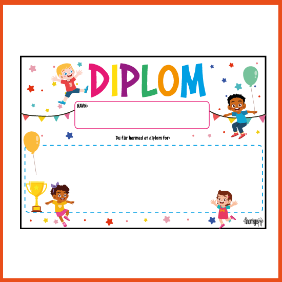 Download en gratis skabelon diplom til børn i PDF