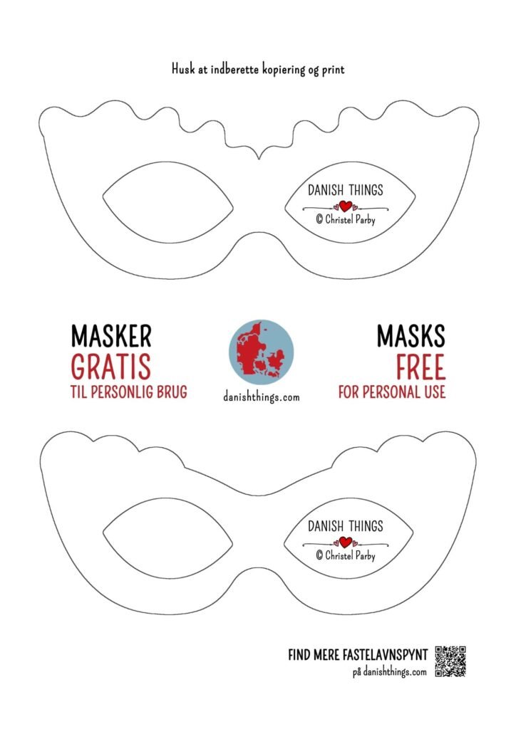 Download en gratis skabelon til masker i PDF