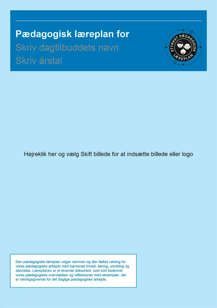 Download en gratis skabelon til pædagogisk læreplan i PDF