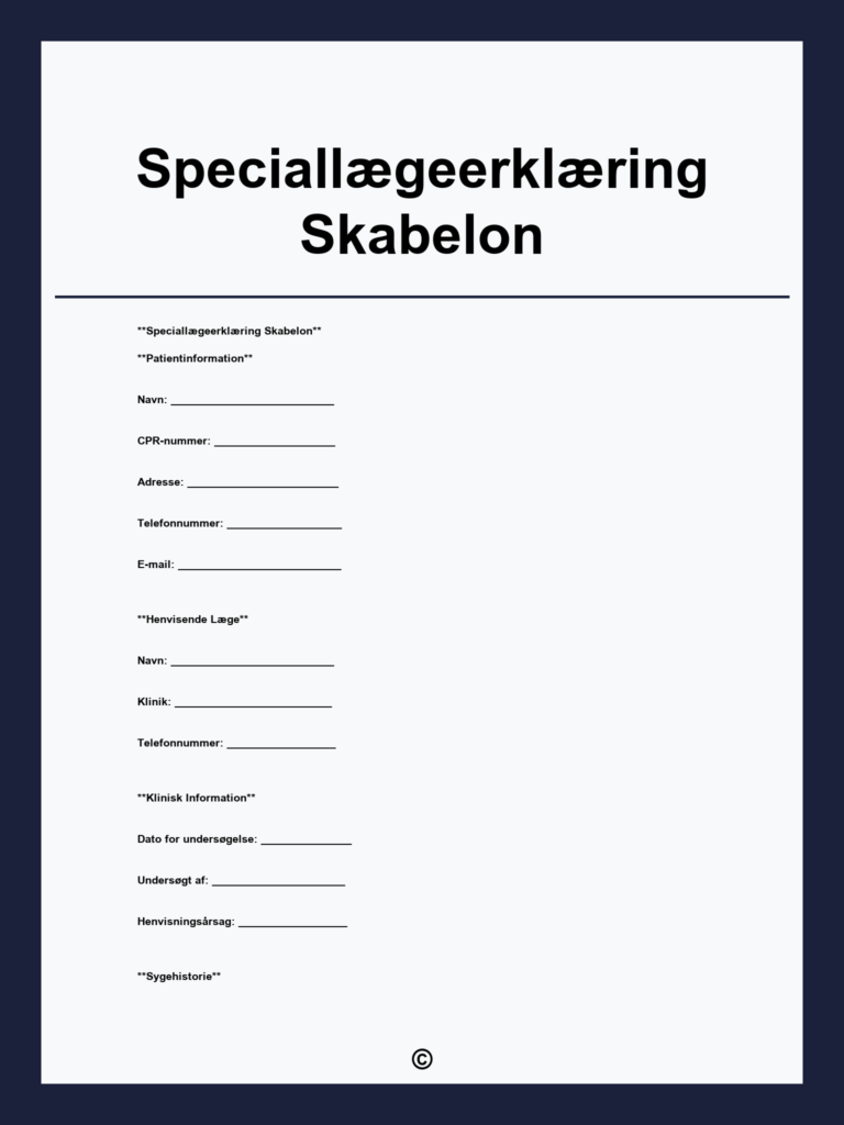 Download en gratis speciallægeerklæring skabelon i PDF