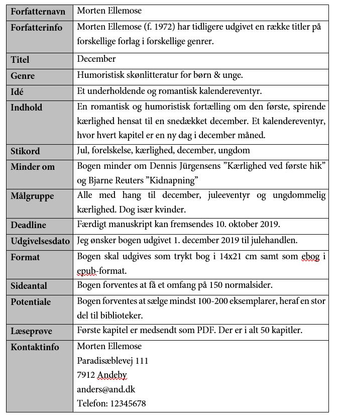 Download en gratis synopsis skabelon historie i PDF