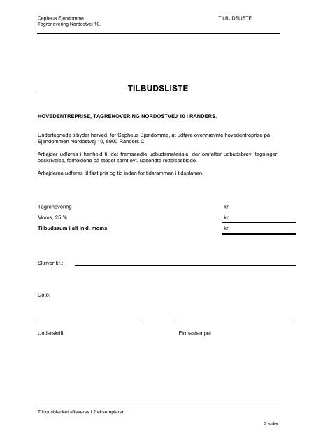 Download en gratis udbudsbrev skabelon i PDF