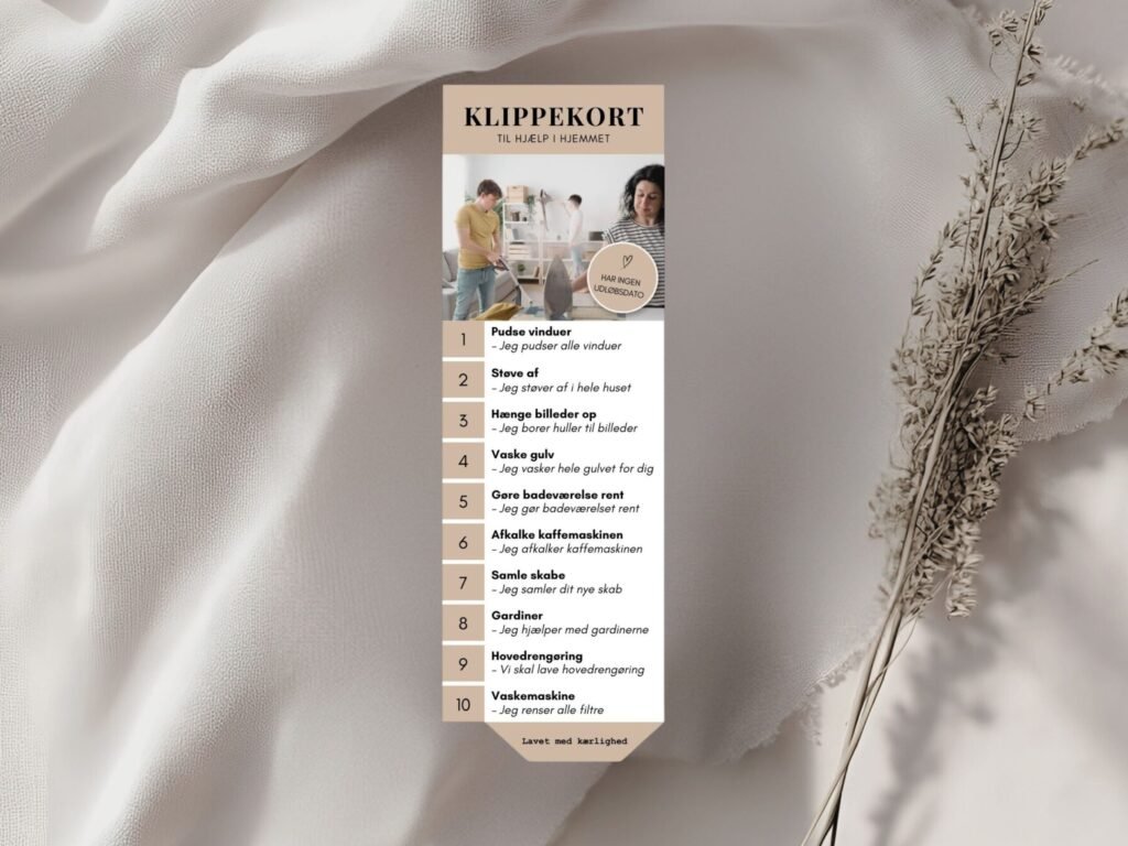 Download gratis klippekort skabelon i PDF