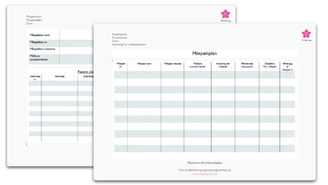 Download gratis milepælsplan skabelon i PDF