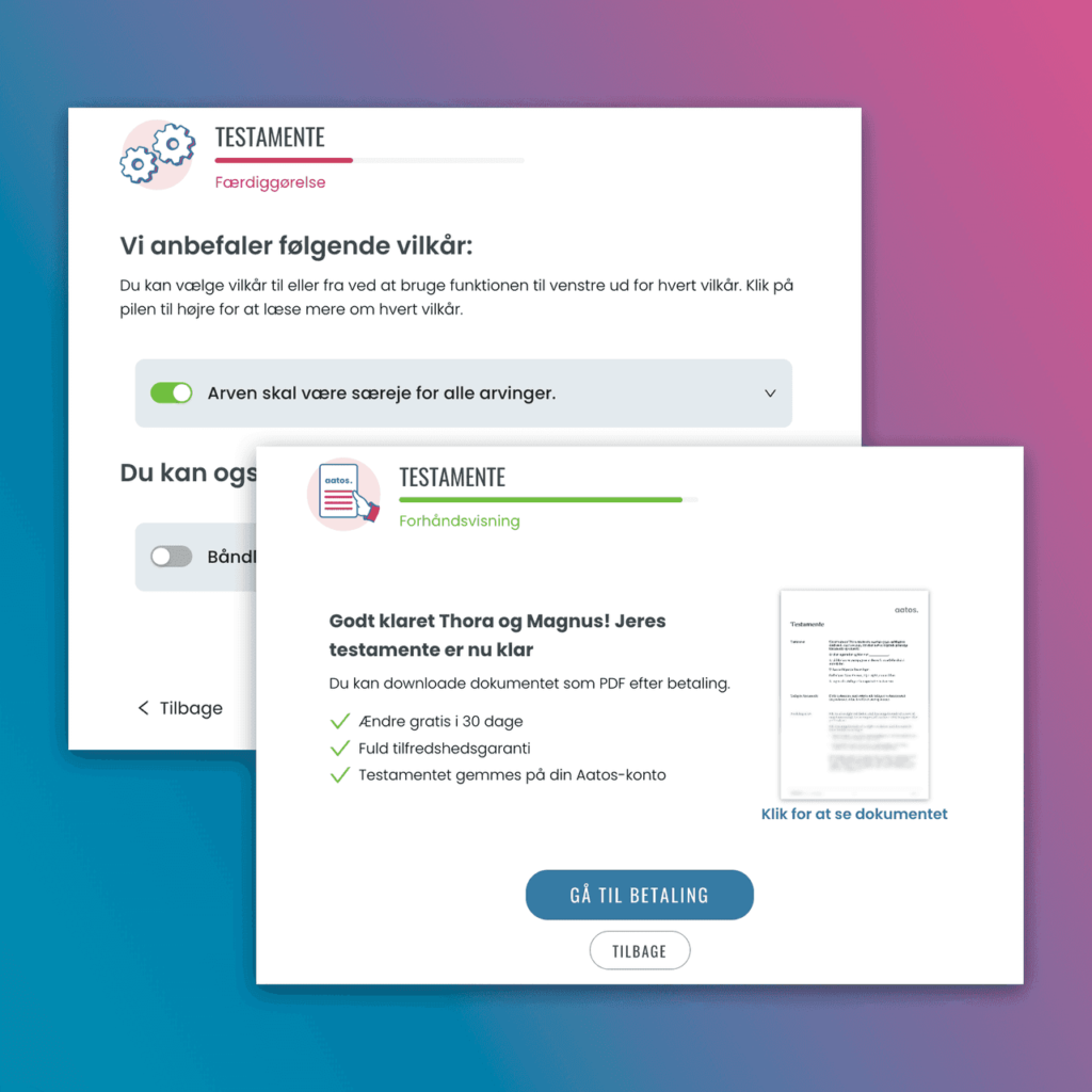 Download gratis udvidet samlevertestamente skabelon i PDF