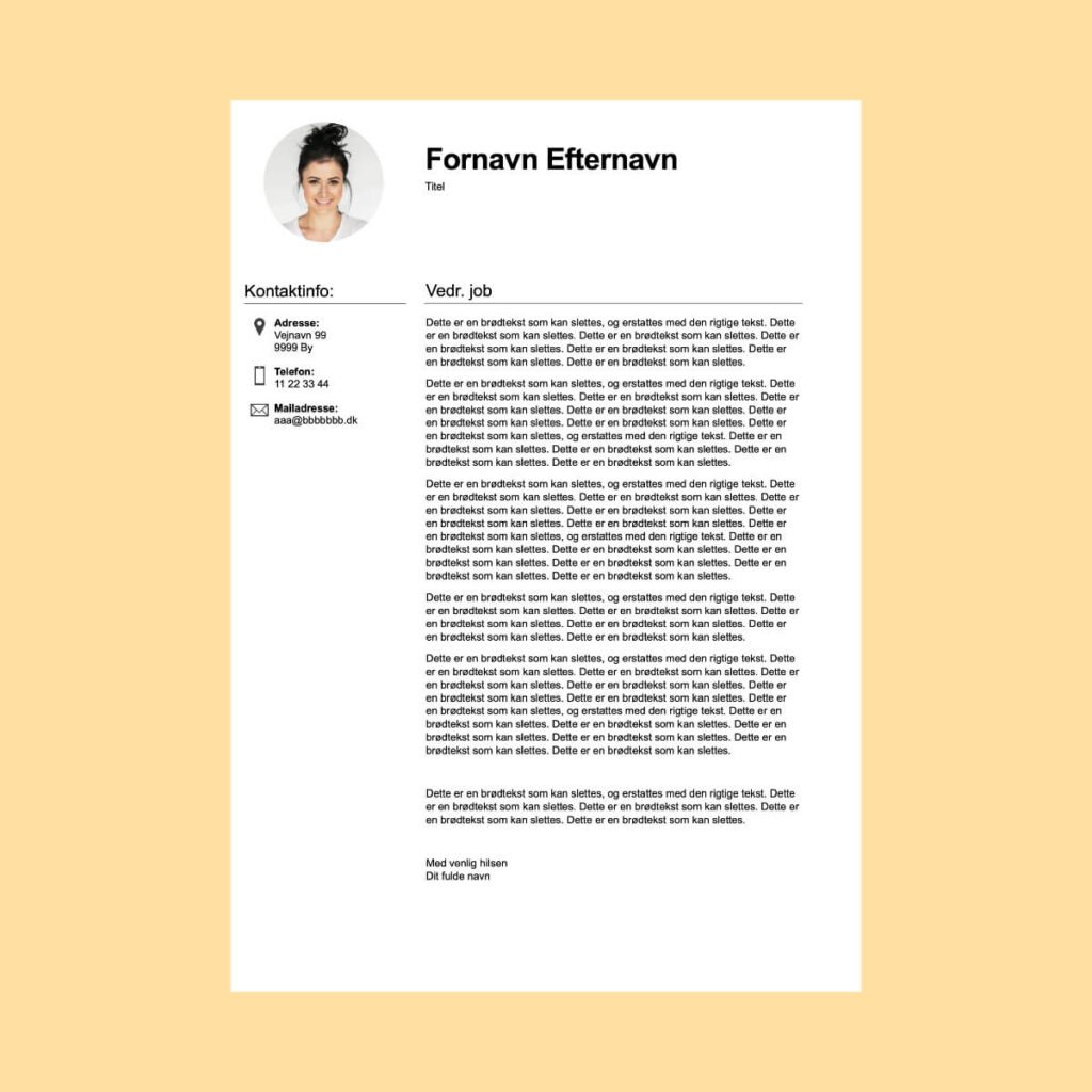 Download skabelon til ansøgning gratis i PDF og DOC til udskrivning