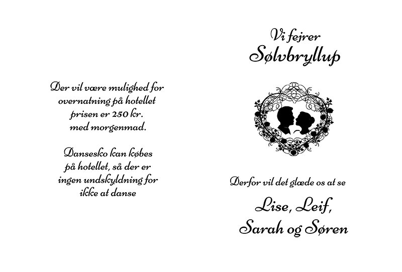 Download sølvbryllup invitation skabelon gratis i PDF og DOC til udskrivning